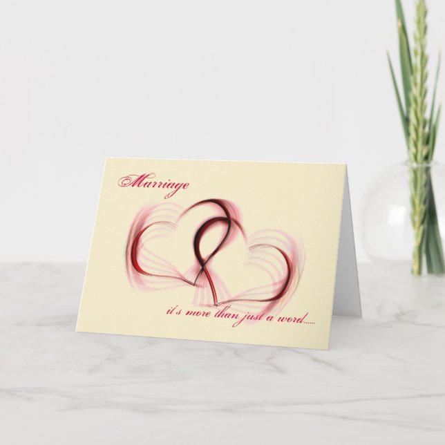 Tarjeta Festiva Corazones entrelazados sarcásticos que te amo (Anverso)