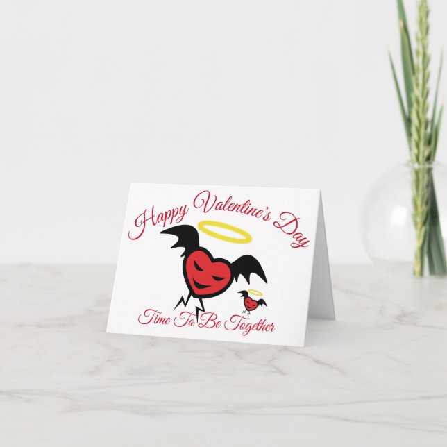 Tarjeta Festiva Corazones felices Día de San Valentín (Anverso)