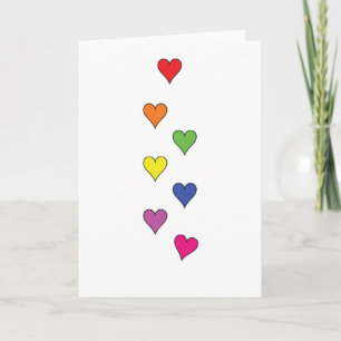 Tarjeta Festiva Corazones flotantes en blanco, alto - en blanco