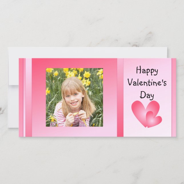 Tarjeta Festiva Corazones lindos rosas y blancas (Anverso)