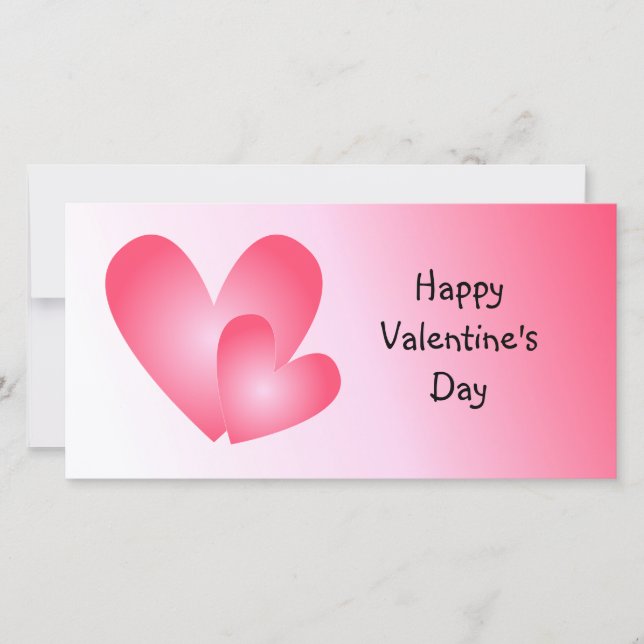 Tarjeta Festiva Corazones lindos rosas y blancas (Anverso)