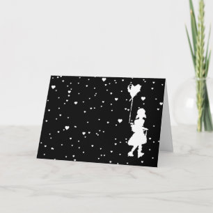 Tarjeta Festiva corazones lluviosos