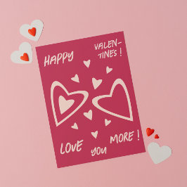Tarjeta Festiva Corazones nucleares - magenta - ¡Feliz San Valentí