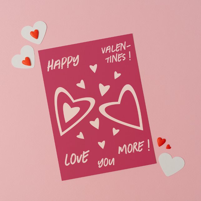 Tarjeta Festiva Corazones nucleares - magenta - ¡Feliz San Valentí (Subido por el creador)
