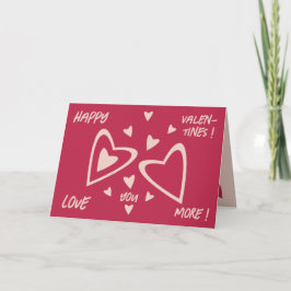 Tarjeta Festiva Corazones nucleares - magenta - ¡Feliz San Valentí