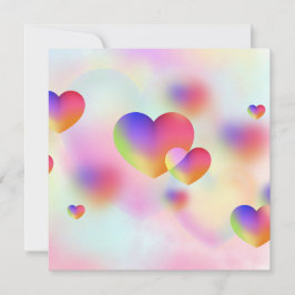 Tarjeta Festiva Corazones pequeños en rojo y rosa