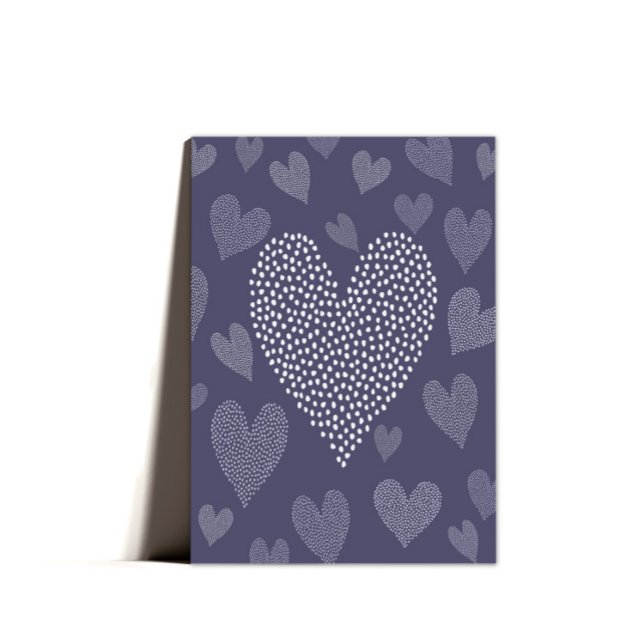 Tarjeta Festiva Corazones Purpuras Sentimentales Día de la Madre (Subido por el creador)