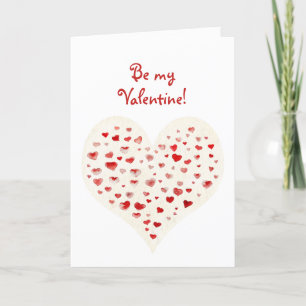 Tarjeta Festiva Corazones rojos de acuarela Día de San Valentín