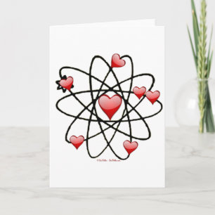 Tarjeta Festiva Corazones rojos de San Valentín atómico