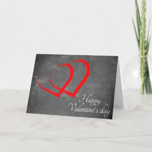 Tarjeta Festiva Corazones rojos elegantes de San Valentín en pizar