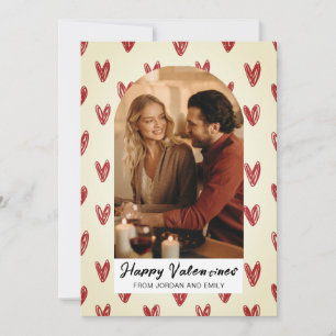 Tarjeta Festiva Corazones rojos elegantes Feliz día de San Valentí