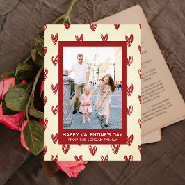 Tarjeta Festiva Corazones rojos elegantes foto del Día de San Vale