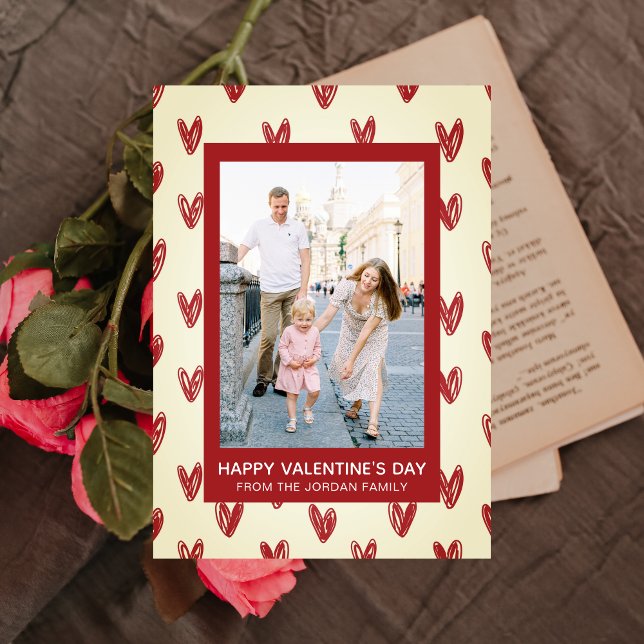 Tarjeta Festiva Corazones rojos elegantes foto del Día de San Vale (Subido por el creador)