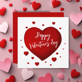 Tarjeta Festiva Corazones rojos felices Día de San Valentín