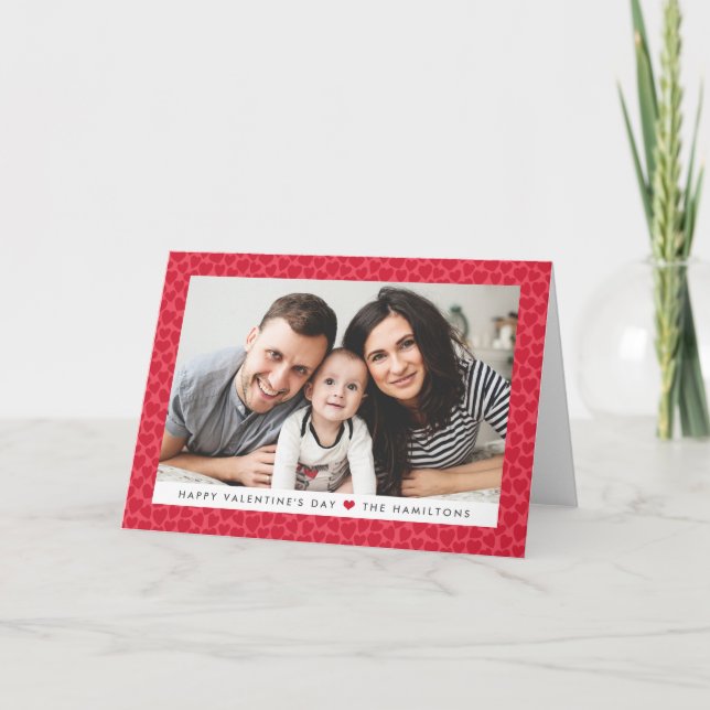 Tarjeta Festiva Corazones rojos | Foto El día de San Valentín (Anverso)