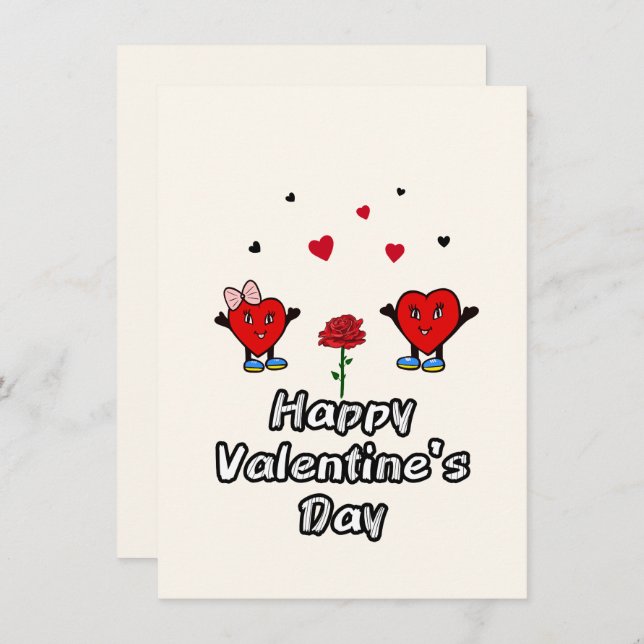 Tarjeta Festiva Corazones rojos lindos (Anverso / Reverso)