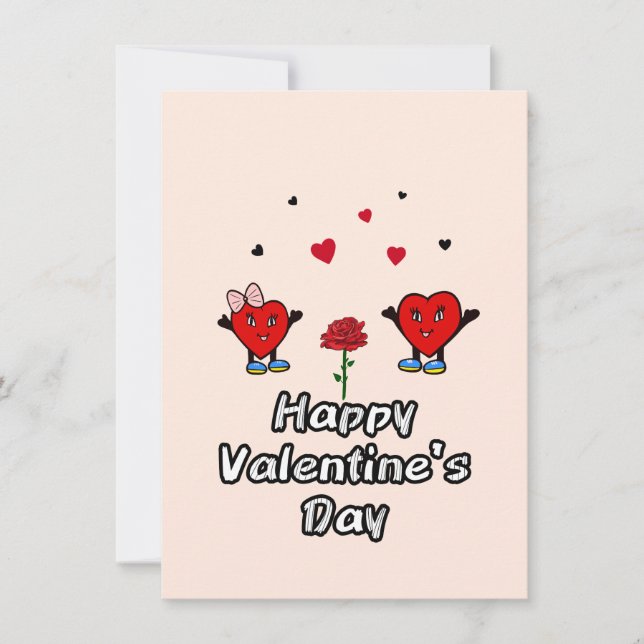 Tarjeta Festiva Corazones rojos lindos (Anverso)