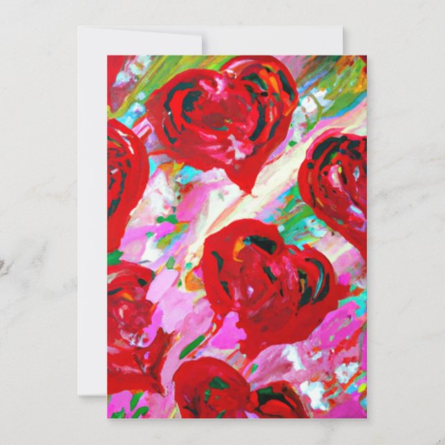 Tarjeta Festiva Corazones rosados (Anverso)