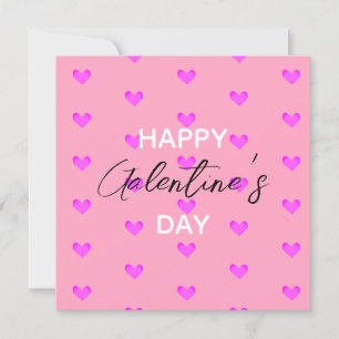 Tarjeta Festiva Corazones rosados de Bubblegum Felices Día de las