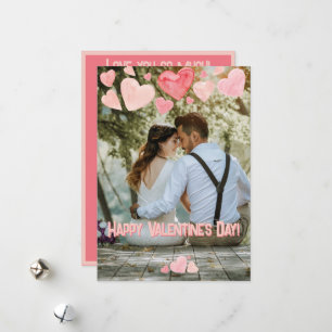 Tarjeta Festiva Corazones rosados de San Valentín superpuesta Añad