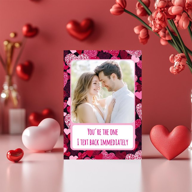 Tarjeta Festiva Corazones rosados te respondo inmediatamente Foto (Subido por el creador)