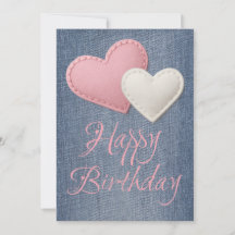 Corazones rosados y blancos con título en cumpleañ
