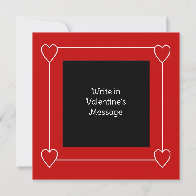 Tarjeta Festiva Corazones Simples Día de San Valentín Agregar Mens (Anverso)