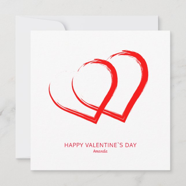 Tarjeta Festiva Corazones simples Día de San Valentín Moderno (Anverso)