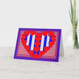 Tarjeta Festiva Corazones y rayas para siempre