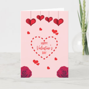 Tarjeta Festiva Corazones y Rosas