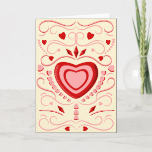 Tarjeta Festiva Corazones y volutas del caramelo