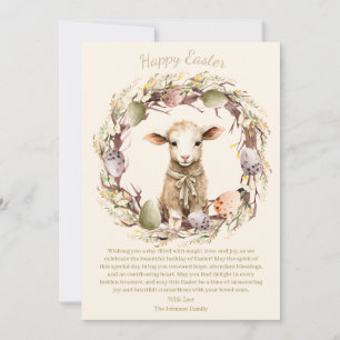 Tarjeta Festiva Cordero de Pascua al Acuarela Personalizado