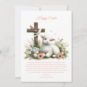 Tarjeta Festiva Cordero de Pascua al Acuarela Personalizado