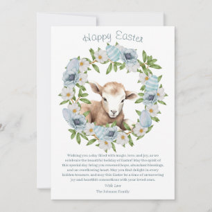 Tarjeta Festiva Cordero de Pascua Personalizado Acuarela