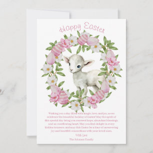 Tarjeta Festiva Cordero de Pascua Personalizado Acuarela