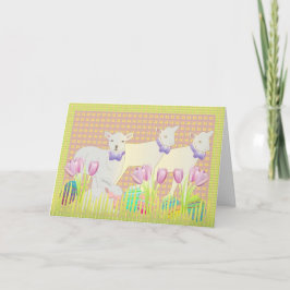 Tarjeta Festiva Corderos de primavera