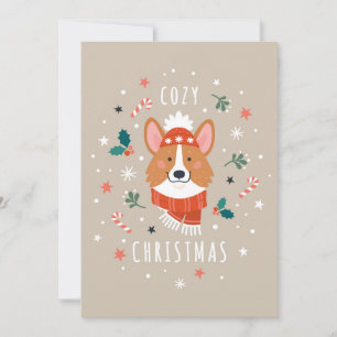 Tarjeta Festiva Corgi Acogedor - Calidez Navideña
