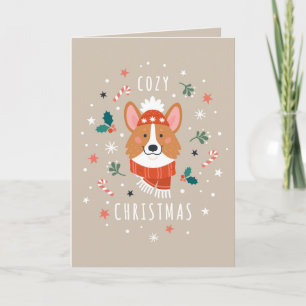 Tarjeta Festiva Corgi Acogedor - Calidez Navideña