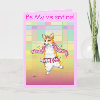 Tarjeta Festiva Corgi Bailando Ballerina Valentina