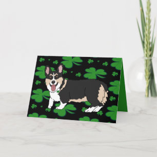 Tarjeta Festiva Corgi cachorro del día de San Patricio