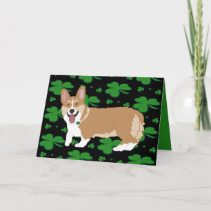 Tarjeta Festiva Corgi Cachorro Día de San Patricio
