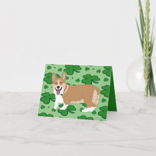 Tarjeta Festiva Corgi Cachorro Día de San Patricio
