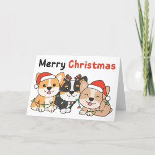 Tarjeta Festiva Corgi Christmas Animals Cute Dogs Merry Christmas 