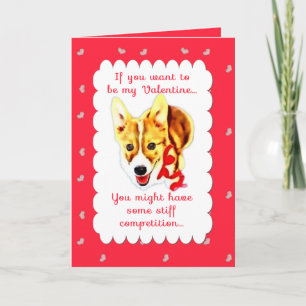 Tarjeta Festiva Corgi El día de San Valentín