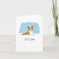Corgi Let it Snow Cute Perro Navidades blancos Per