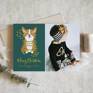 Tarjeta Festiva Corgi lindo en cadenas de cadenas de televisión fo