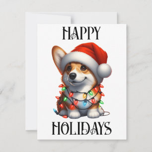 Tarjeta Festiva Corgi Navideño Adorable