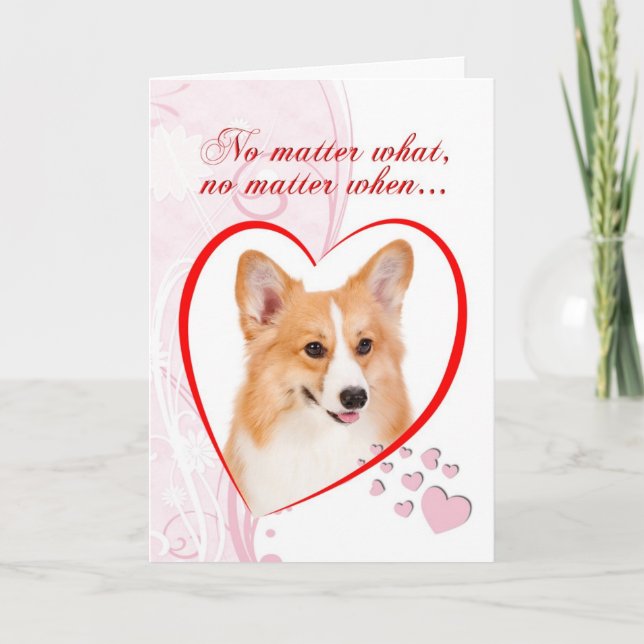 Tarjeta Festiva Corgi Valentine (Anverso)