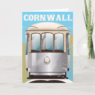 Tarjeta Festiva Cornwall Reino Unido poster de vacaciones vintage