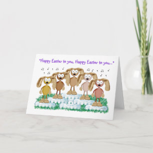 Tarjeta Festiva Coro conejo